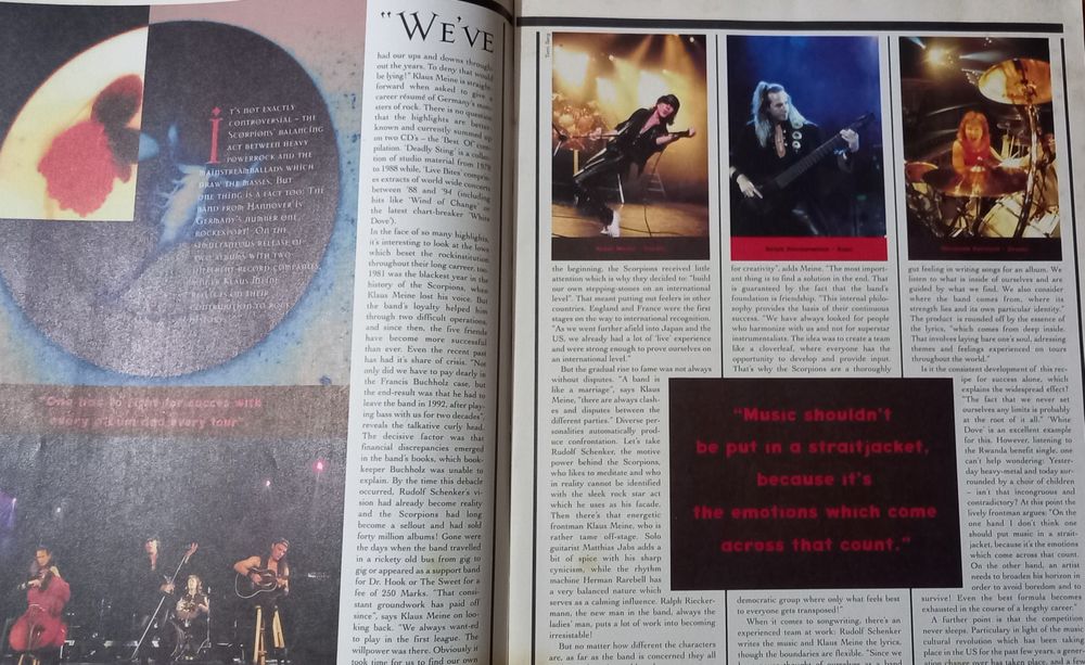 Scorpions na JAM music 1995 mais quatro 2002, 2016 e 2018