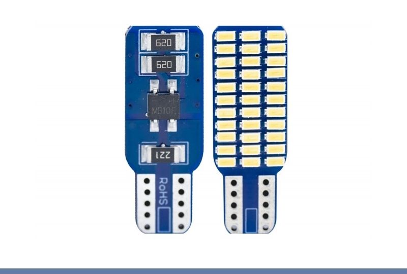 CONJUNTO DE LÂMPADAS PLANAS LED T10 W5W 33 LED