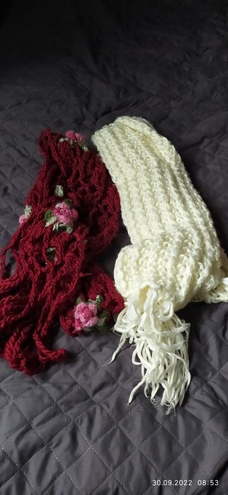 Szal 2 szt. Biały i czerwony