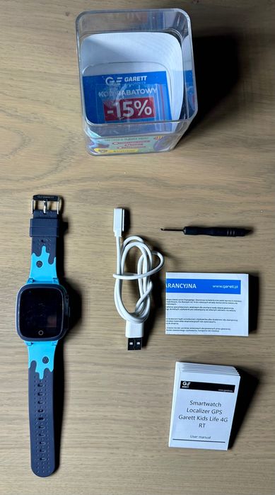 Smartwatch dziecięcy zegarekGARETT KIDS SPARK NIEBIESKI 4G z folią GPS