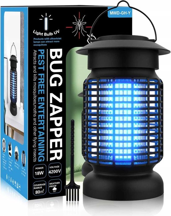Pułapka Na Owady Komary Elektryczna Lampa Owadobójcza 18W 4200V