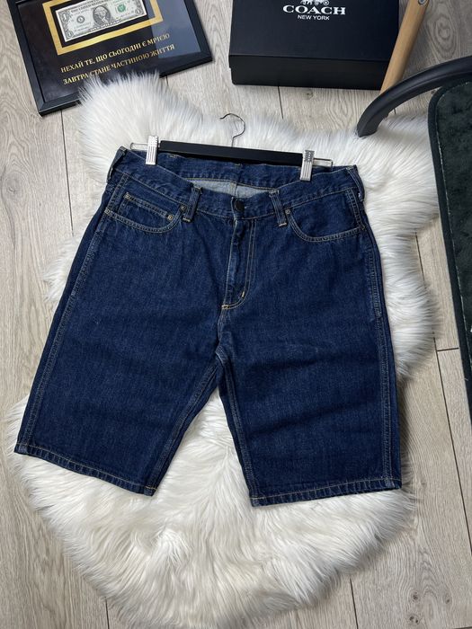 Оригинал Джинсовые Шорты Carhartt Denim Shorts Dark Blue / Cargo Workwear Style 32 S-M