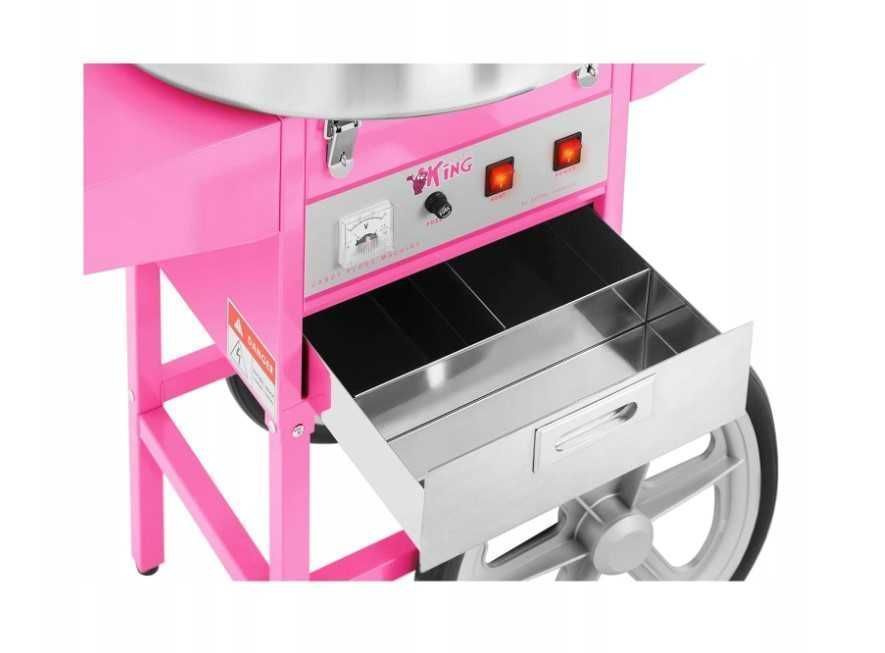 Maszyna na kółkach DO WATY CUKROWEJ Urządzenie Różowa 52 cm