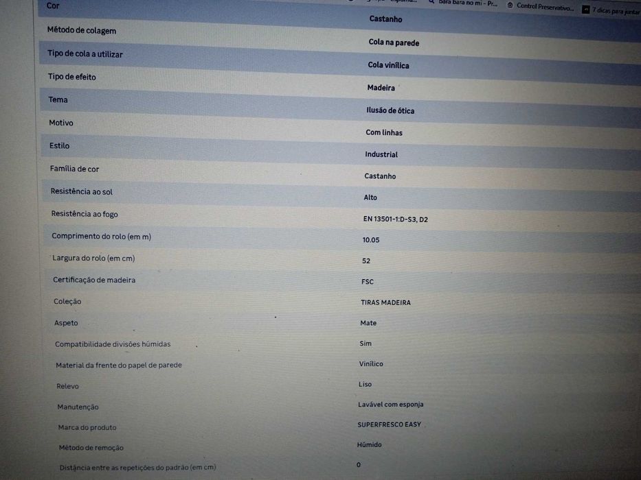 4 rolos papel de parede floral e madeira (novos)