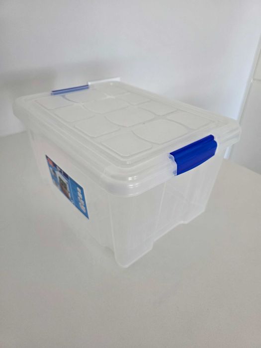 Caixa Arrumação Plástico Transparente 40x30x22cm - Bom Estado