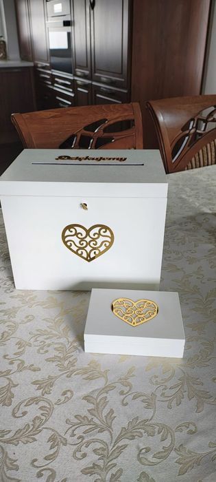 Zestaw pudełko na koperty + pudełko na obrączki