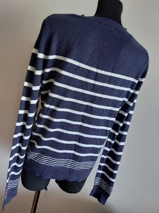 Papaya sweter w paski granatowy biały lekki s m
