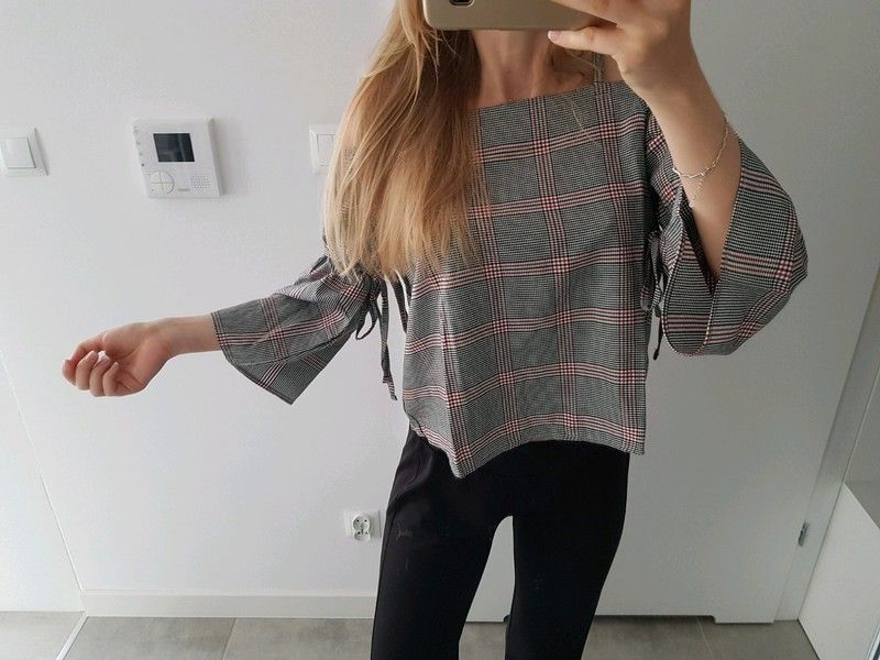 Nowa bluzeczka w kratę, Pull&Bear, rozmiar XS / S / M