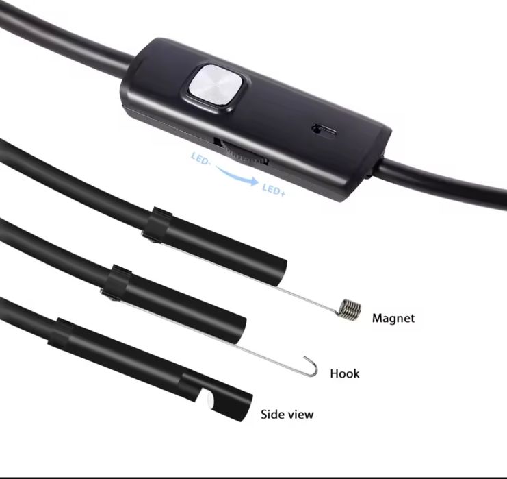 Эндоскоп бюджетный 3in1 кабель 2 метра влагозащищенный IP7