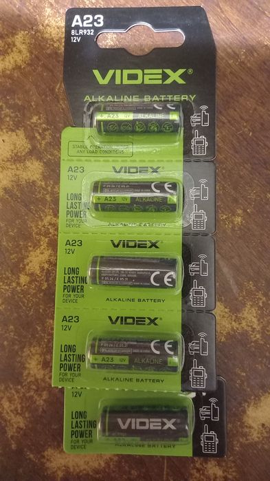 Батарейка VIDEX A27 alkaline, лужна, 12V,