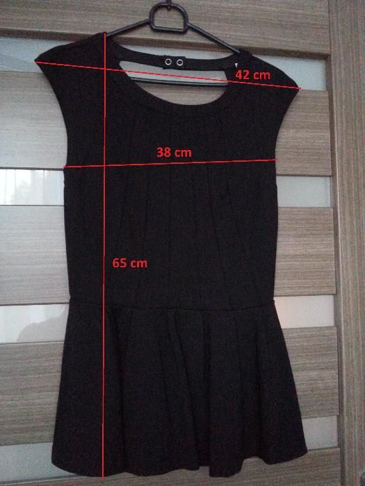 wizytowa bluzka czarna baskinka H&M rozm. 38
