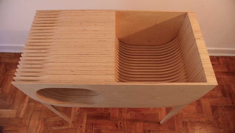 Mesa de entrada em contraplacado de bétula – design único, Lisboa