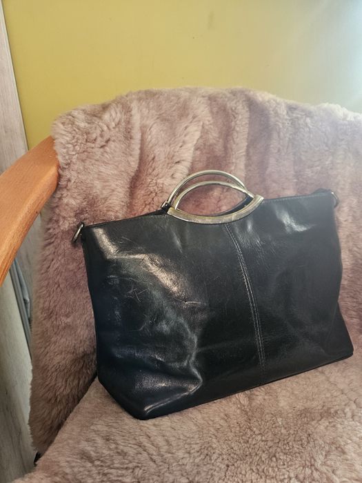 Torebka skórzana czarna