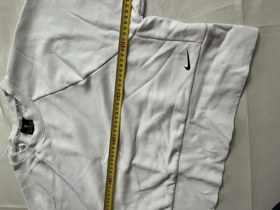 Nike Pro dri-fit bluza bawełniana oversize krótka logo M/L krem