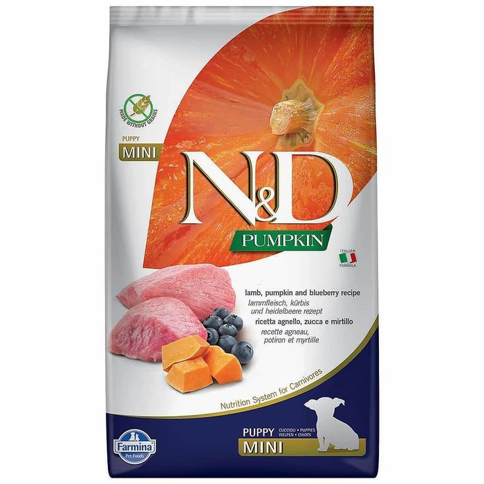 Беззерновий корм Farmina N&D, для собак дрібних порід, ягня з чорницею