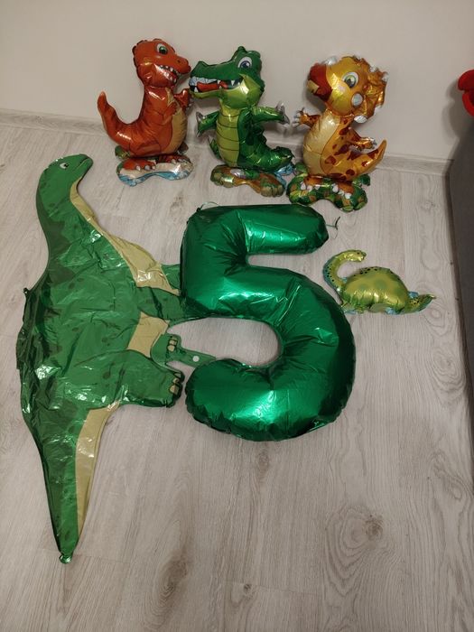 Balony foliowe dinozaury cyfra 5