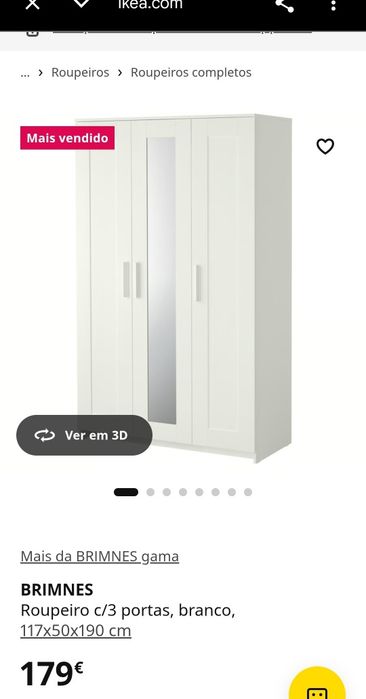 Armário BRIMNES ikea branco 
Roupeiro