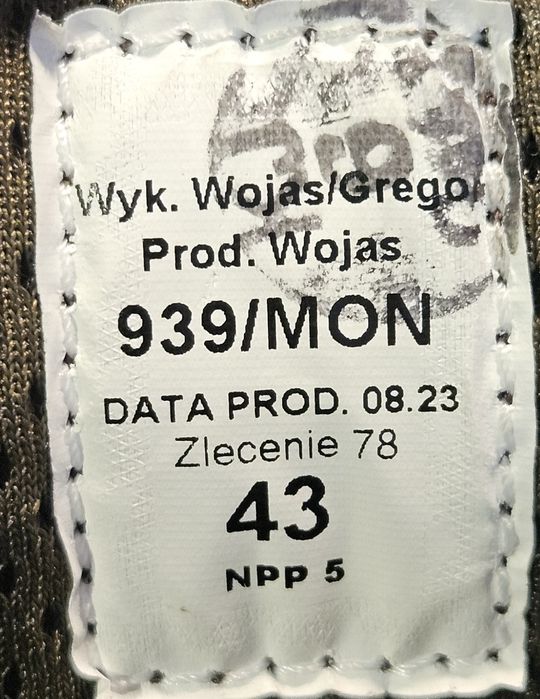Buty wojskowe 43r 939/Mon Wojas