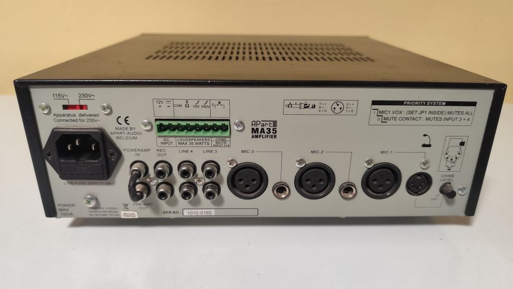 Apart Audio MA35 Kompaktowy wzmacniacz miksujący 35W/100V