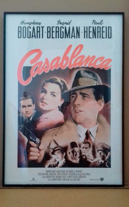 Cinema | Decoração | Cartaz vintage do filme Casablanca