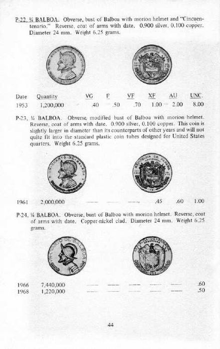 Panamá  - - - Catálogo de Moedas do Panamá - - - - - Livro de Moedas
