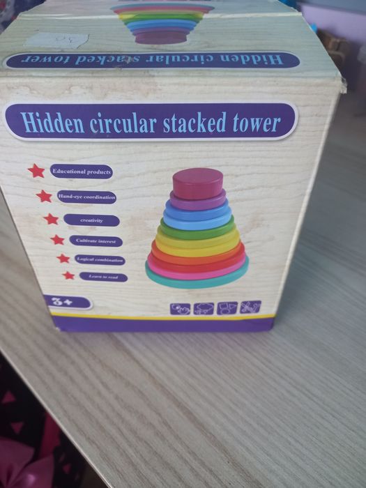 Puzzle drewniane wieża dla dzieci