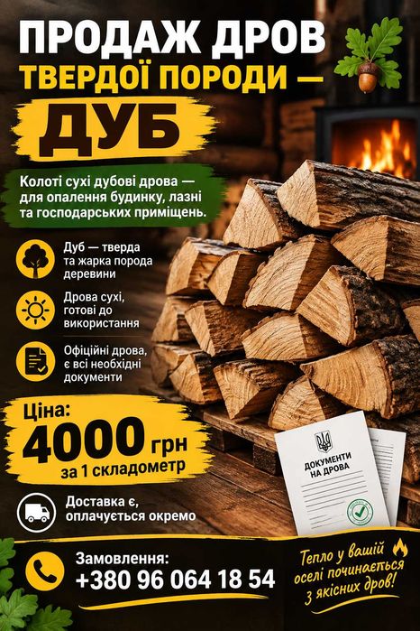 Продам рубані Дрова твердих порід