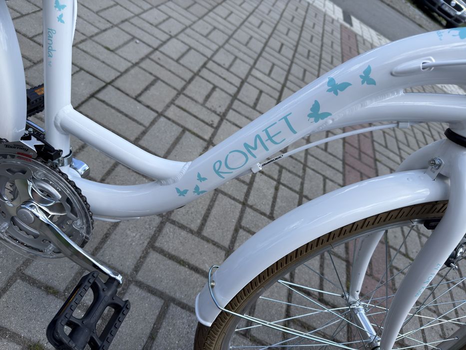 Rower ROMET Panda 1 biało-niebieski + gratisy
