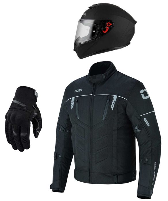 Conjunto casaco luvas Helmet mota scooter novo