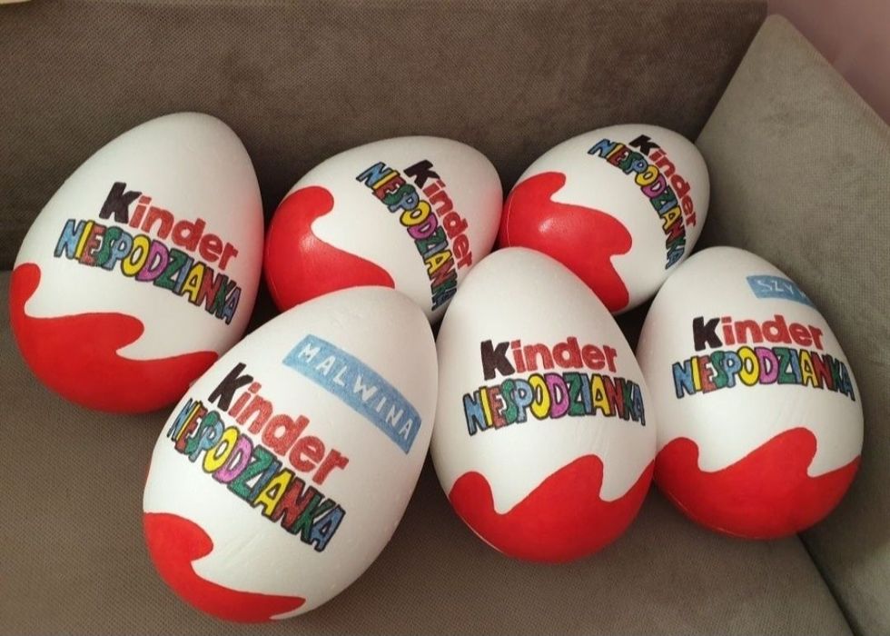 Jajko kinder niespodzianka XXL 30 cm na prezent wielkanoc