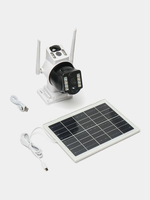Уличная IP WIFI камера с двойным датчиком движения на солнечной панели, V380 PRO, VCS03 WIFI