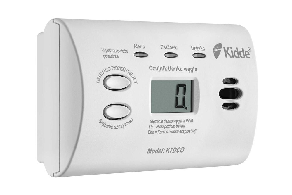 NOWY Czujnik Czadu Tlenku Węgla KIDDE K7DCO LCD NOWY żywotność markowy