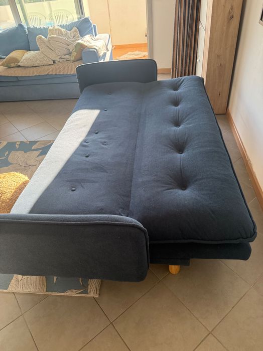 Sofá cama 3 lugares Azul ganga