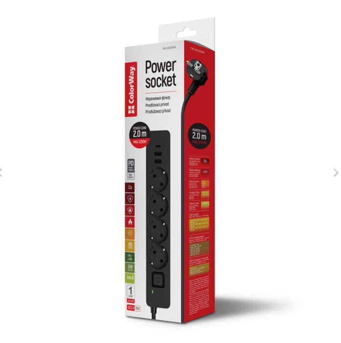 Сетевой удлинитель с USB-портами для зарядки