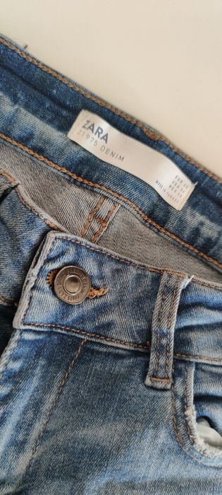 Jeansy Zara 36 S blue lampas cyrkonie