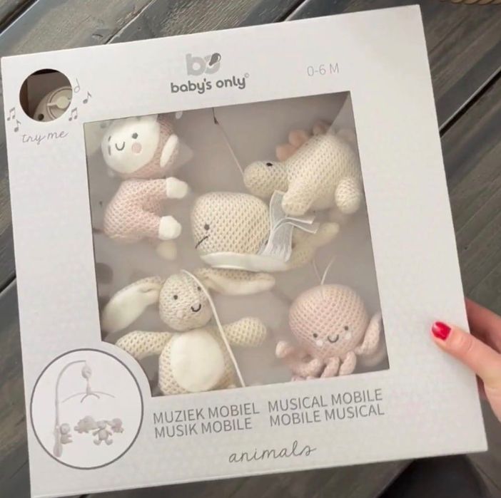 Музичний мобіль Baby's Only Animals (в’язані іграшки)