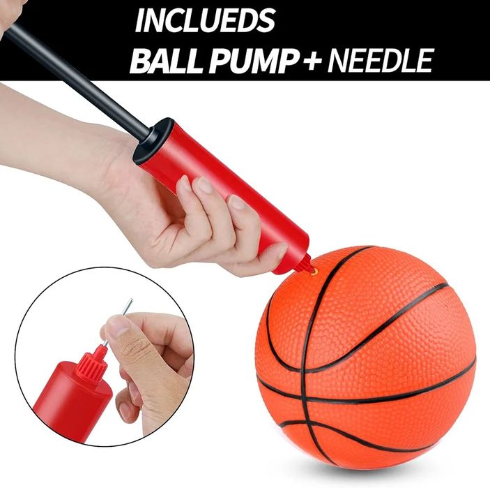 Zestaw 3 mini piłek do koszykówki z pompką