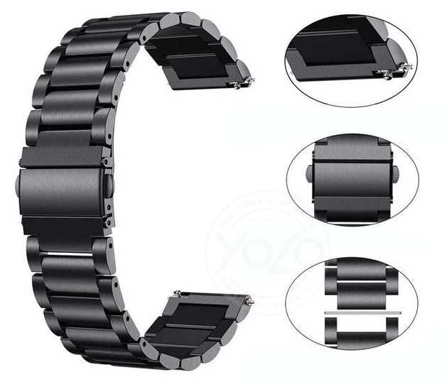 BRANSOLETA PASEK STALOWY 22mm do smartwatcha klasyczna elegancka +piny