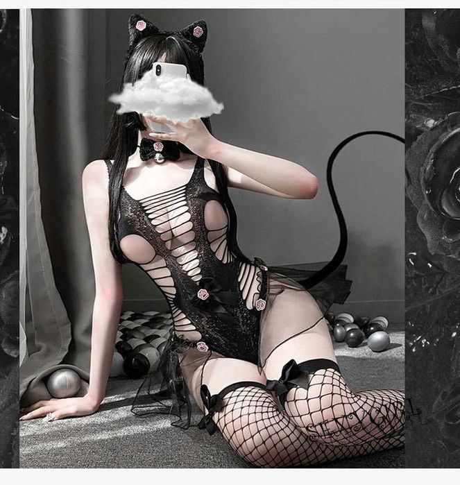 Сексуальный комплект комбидресс сетка Кет эротическое белье