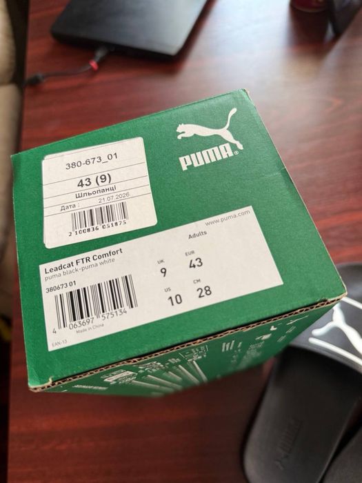 Продам нові шльопанці PUMA. Оригінал. 43 розмір. Стелька 28 см.