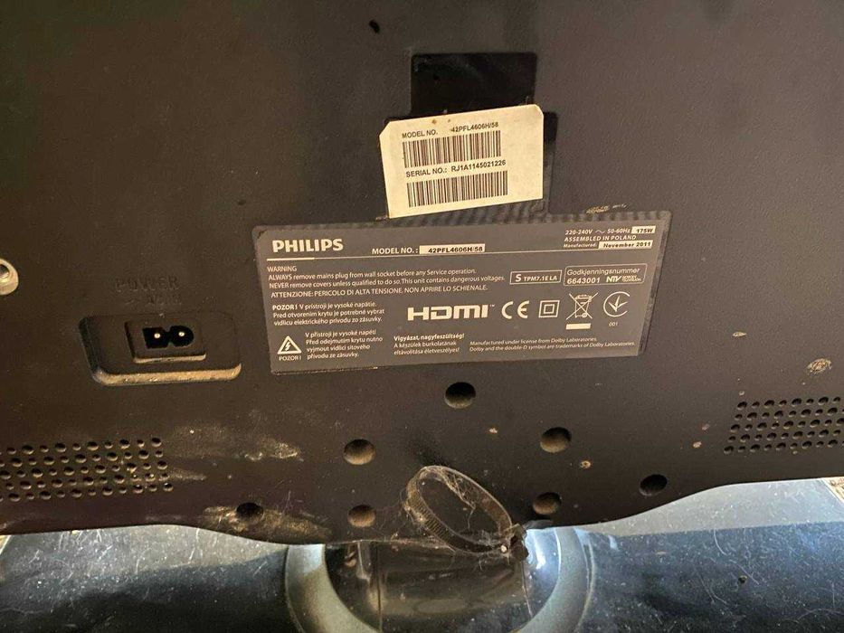 Телевизор Philips 43 дюйма  42PFL4806H/58 (не работает)