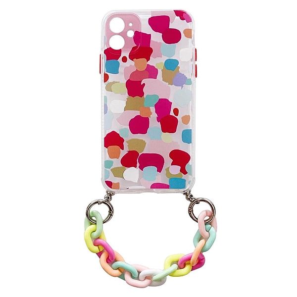 Color Chain Case żelowe elastyczne etui z łańcuchem łańcuszkiem zawies