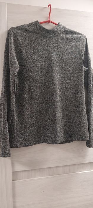 Bluzka top  długi rękaw świecąca H&M na imprezę sylwestra M
