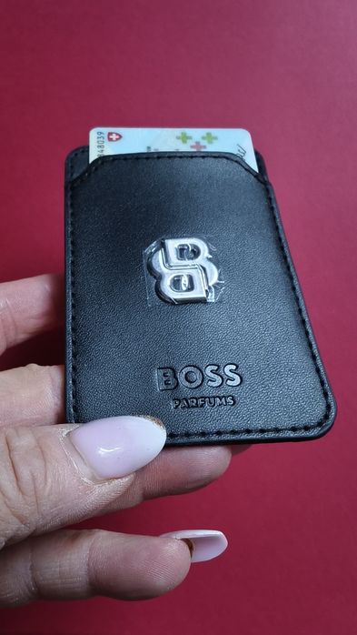 Nowy Samoprzylepny Portfelik na Telefon HUGO BOSS Etui Karty 3M Czarny