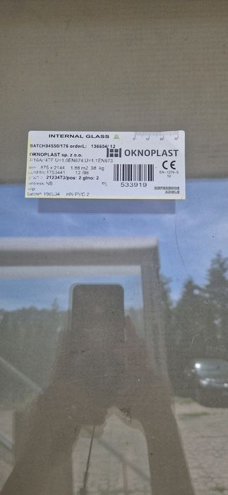 Okno balkonowe 205×233 + FIX 79x233