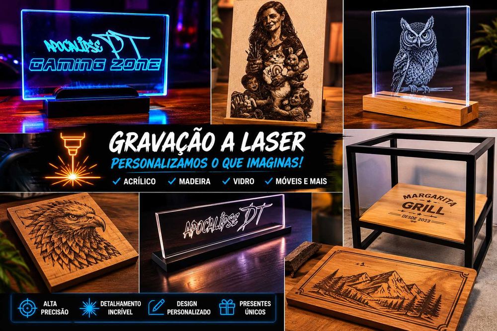 Gravações Personalizadas em Madeira | Acrílico | Metal | Decoração e Presentes Únicos