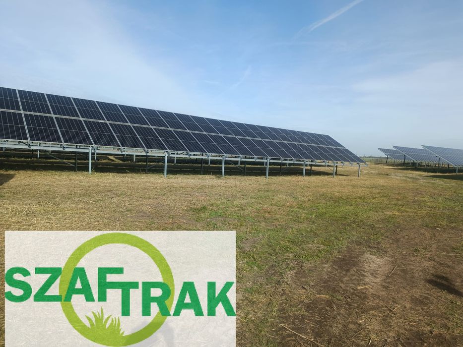 Koszenie trawy farm fotowoltaicznych paneli nieużytków