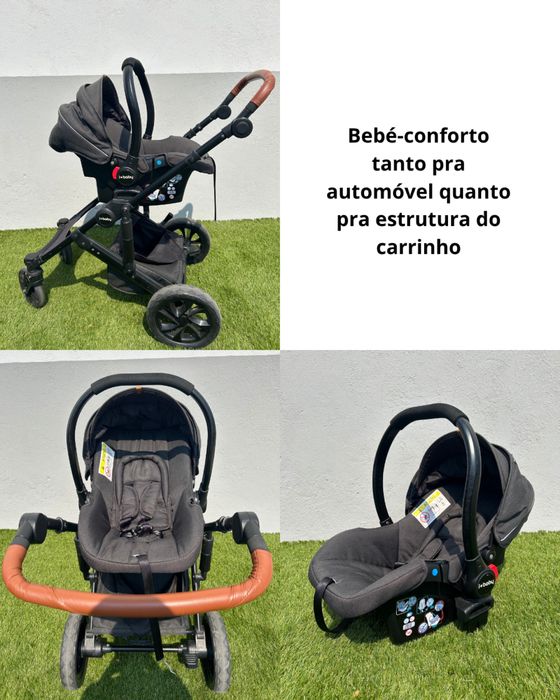 Carrinho de bebé iBaby 3 em 1 + acessórios — conjunto completo