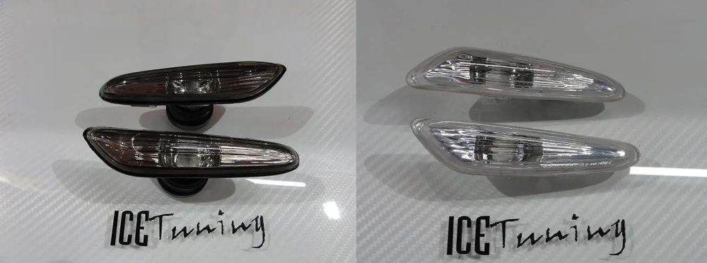 Piscas, Farolins Laterais + lâmpadas cromadas para BMW E81, E82, E84, E87, E88, E46 +01, E60, E61 E90 E91 E92 E93 escurecidos ou em cristal