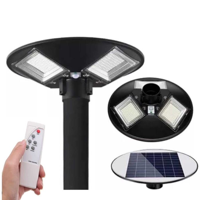 Lampa Solar Uliczna Ogrodowa LED UFO Czujnik Ruchu+Pilot + Mocowanie